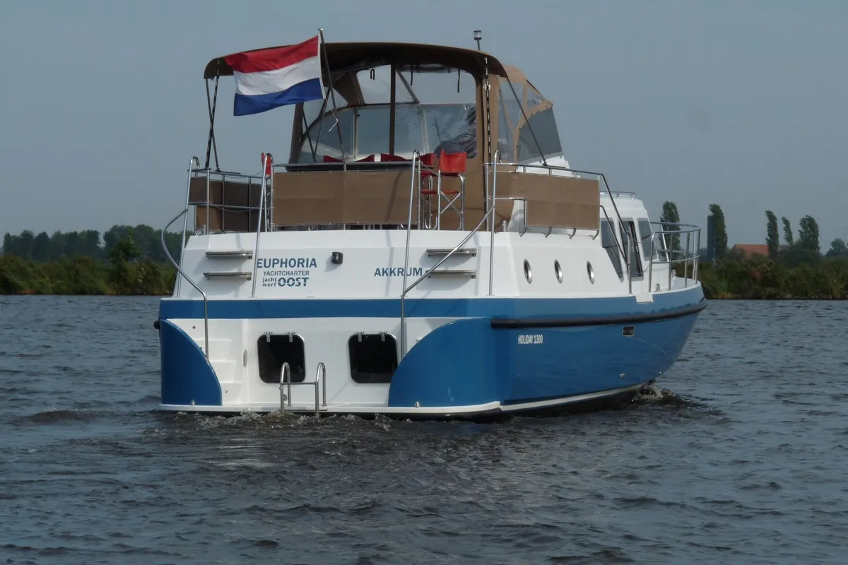 Exterior view of Gulet Holiday 1300, a motorboat at Akkrum, Netherlands