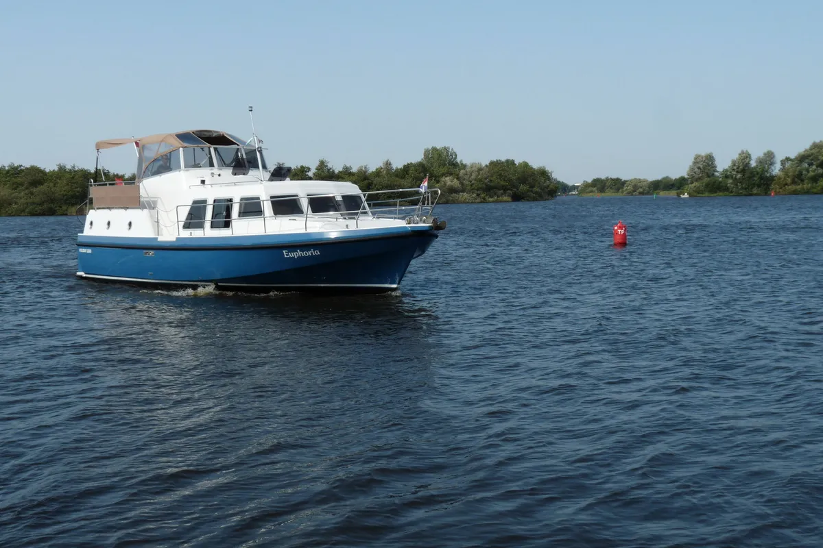 Exterior view of Gulet Holiday 1300, a motorboat at Akkrum, Netherlands