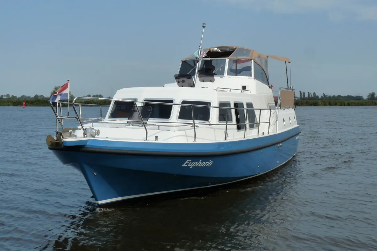 Exterior view of Gulet Holiday 1300, a motorboat at Akkrum, Netherlands