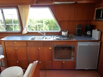 Galley of Gulet Holiday 1300, a motorboat at Akkrum, Netherlands