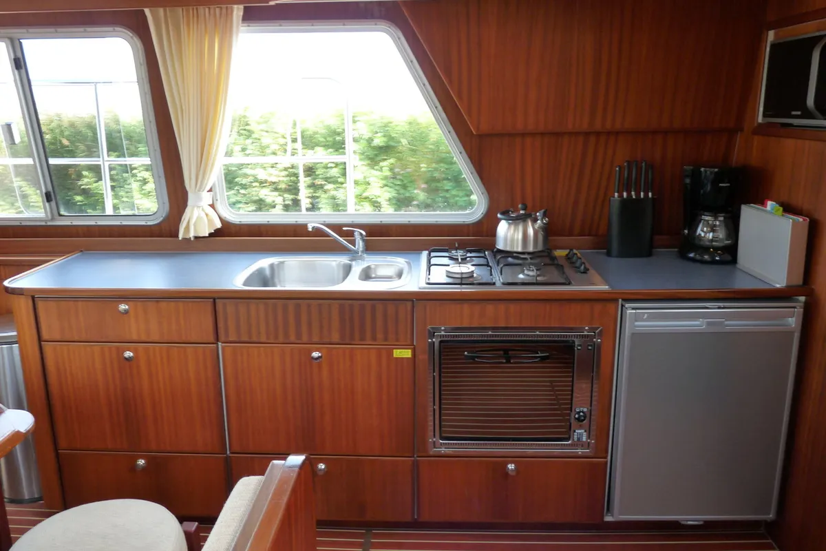 Galley of Gulet Holiday 1300, a motorboat at Akkrum, Netherlands