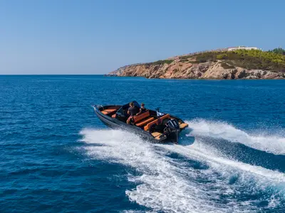 Exterior view of Iron Bond, a Motorboat motorboat at Kranidi, Greece