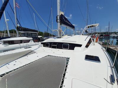 Deck of Melinda Jane, a Island Spirit 410 catamaran at Mai Khao, Thailand