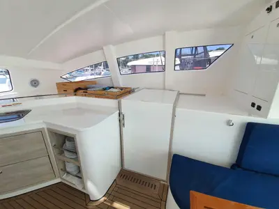 Galley of Melinda Jane, a Island Spirit 410 catamaran at Mai Khao, Thailand