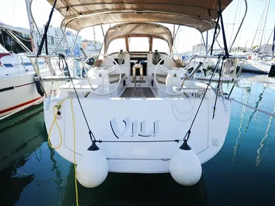 Cockpit of Vili, a Elan Impression 40 sailboat at Zadar, Croatia