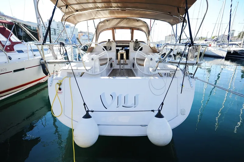 Cockpit of Vili, a Elan Impression 40 sailboat at Zadar, Croatia