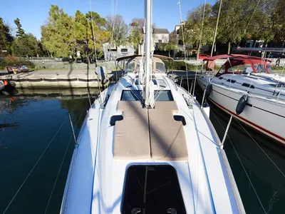 Deck of Vili, a Elan Impression 40 sailboat at Zadar, Croatia