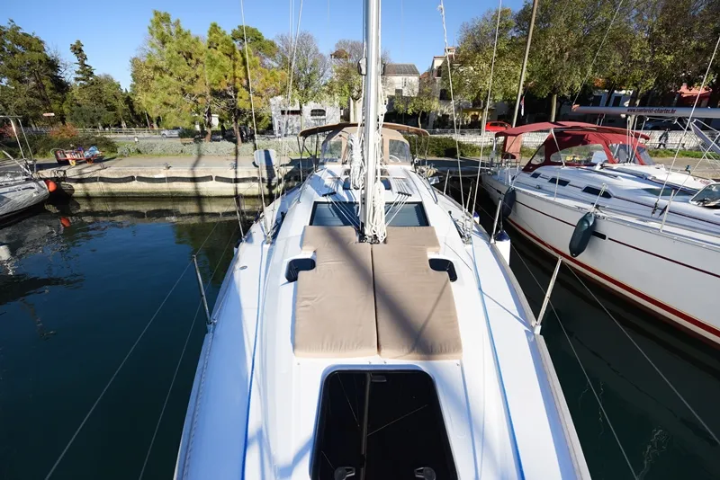 Deck of Vili, a Elan Impression 40 sailboat at Zadar, Croatia