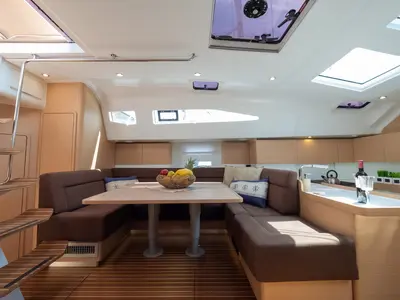 Salon of Alegria I, a Elan Impression 50 sailboat at Grad Biograd na Moru, Croatia
