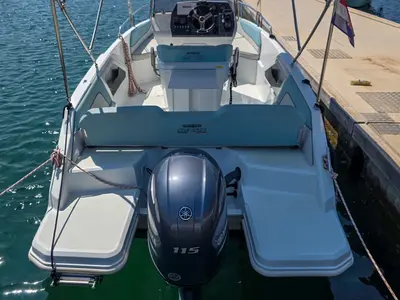 Exterior view of Salpa Sunsix, a motorboat at Pula, Croatia