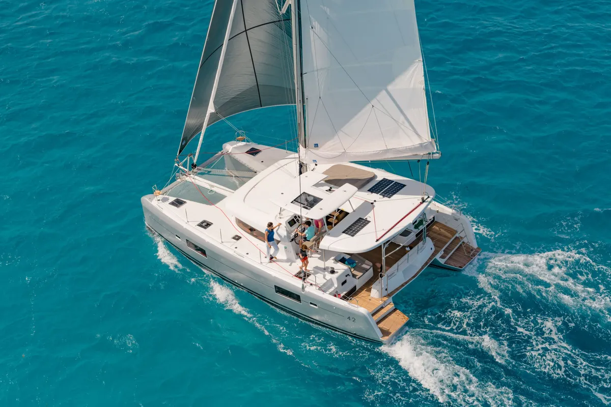 SILVER VIII, a Lagoon 42 catamaran at Volos Municipality, Greece