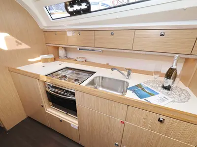 Galley of Anegada, a Bavaria Cruiser 41 Style sailboat at Grad Trogir, Croatia