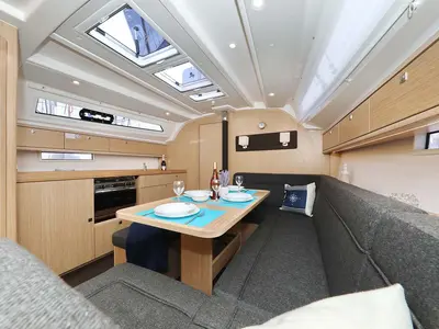 Salon of Anegada, a Bavaria Cruiser 41 Style sailboat at Grad Trogir, Croatia