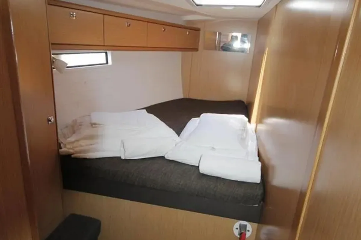 Cabin on Petra 2, a Bavaria Cruiser 51 sailboat at Punat, Croatia