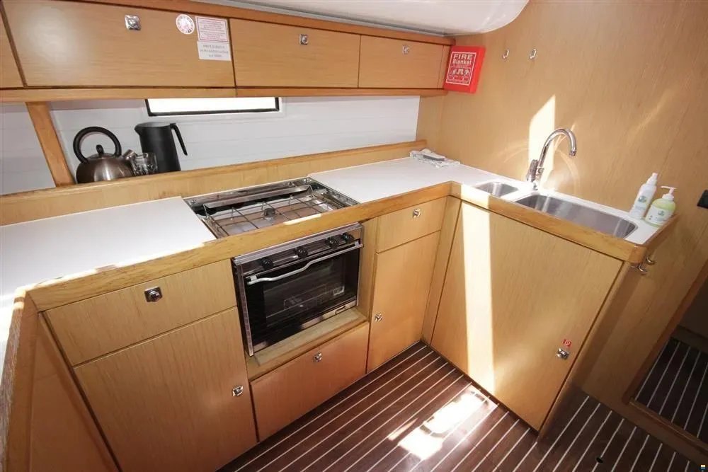 Galley of Petra 2, a Bavaria Cruiser 51 sailboat at Punat, Croatia