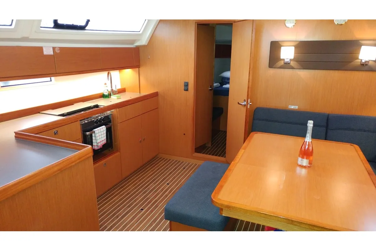 Salon of EFI, a Bavaria Cruiser 46 sailboat at Athens, Greece
