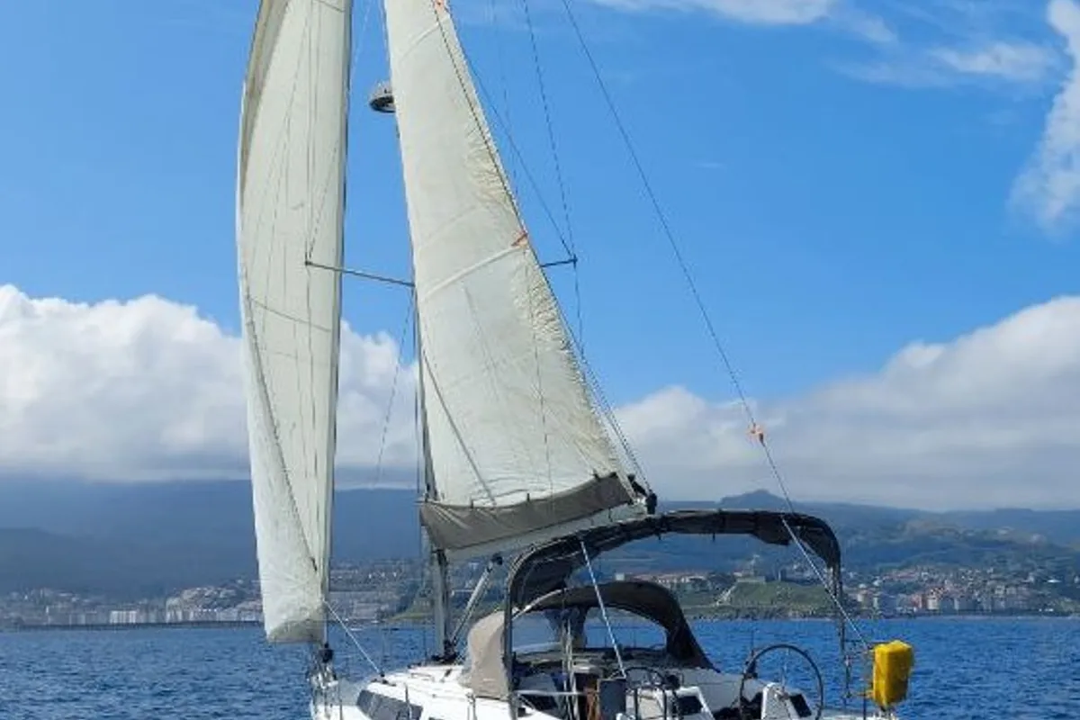 Exterior view of Bavaria 34, a sailboat at Baiona, Spain