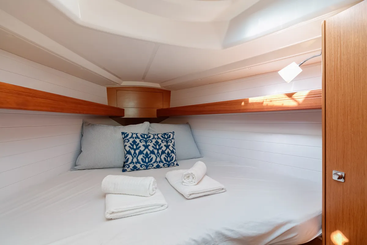 Cabin on Bavaria 34, a sailboat at Baiona, Spain