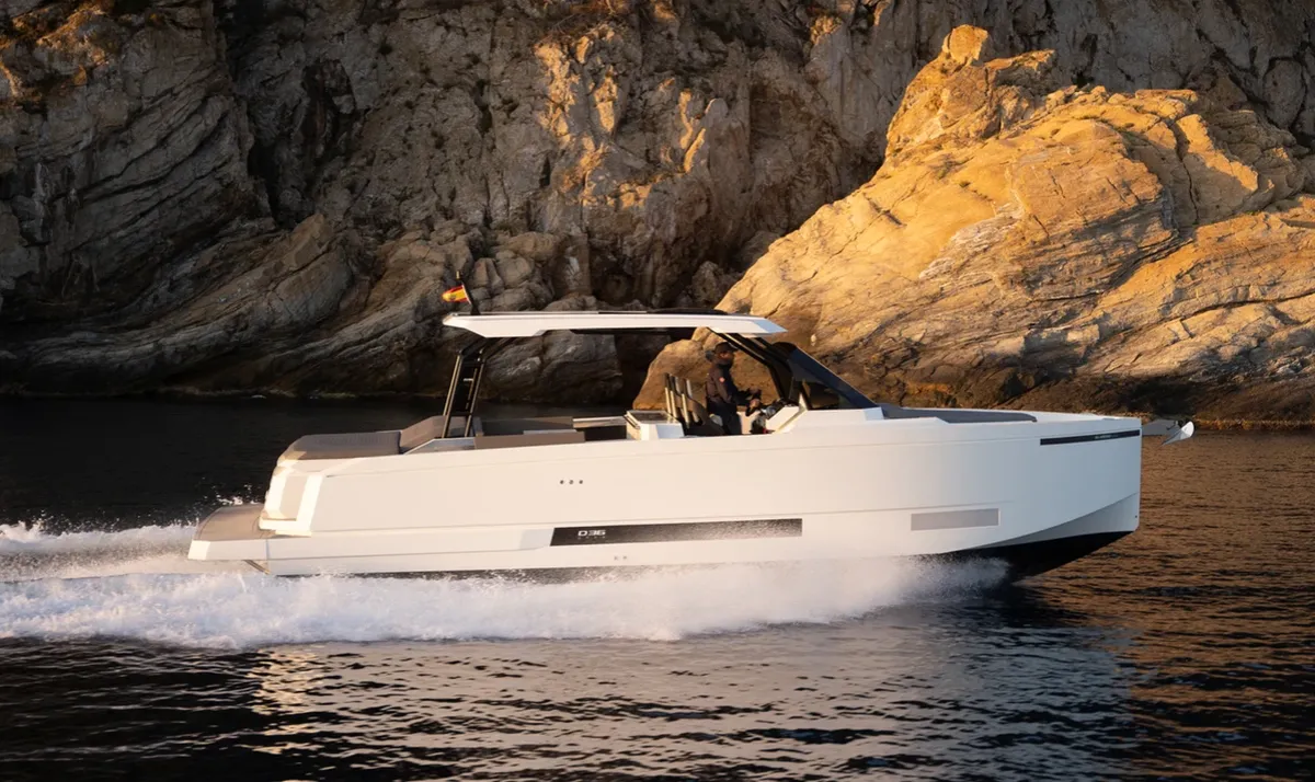 Exterior view of Zagreb, a De Antonio D36 motorboat at Seget Donji, Croatia