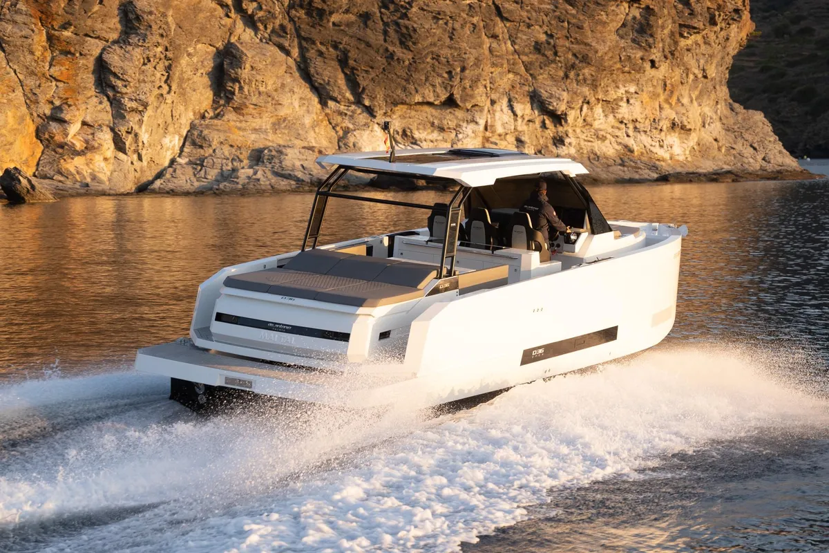 Exterior view of Zagreb, a De Antonio D36 motorboat at Seget Donji, Croatia