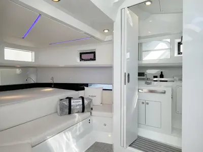 Galley of Zagreb, a De Antonio D36 motorboat at Seget Donji, Croatia