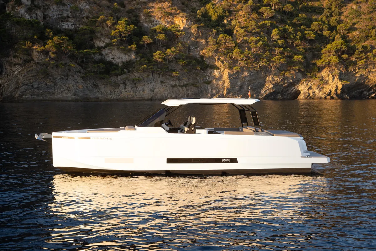 Exterior view of Zagreb, a De Antonio D36 motorboat at Seget Donji, Croatia