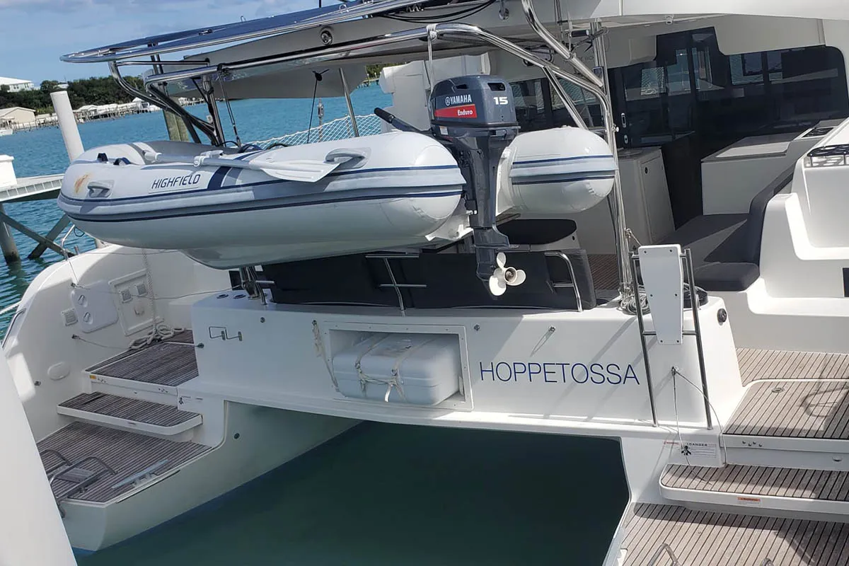 Hoppetossa , a Lagoon 46 catamaran at Road Town, British Virgin Islands