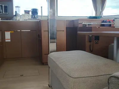 Salon of Hoppetossa, a Lagoon 46 catamaran at Parham Town, British Virgin Islands