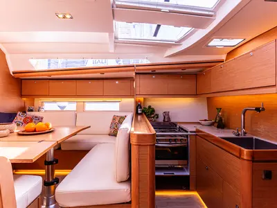 Galley of Dream Planet, a Dufour 520 Grand Large sailboat at Tonnarella, Italy