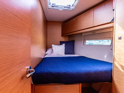 Cabin on Dream Planet, a Dufour 520 Grand Large sailboat at Tonnarella, Italy