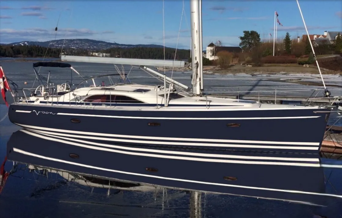 Exterior view of Meer Elis, a Bavaria 44 Vision sailboat at Bergen, Norway