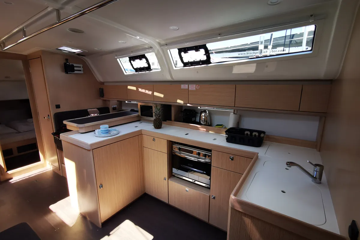 Galley of Marie, a Bavaria Cruiser 51 sailboat at Seget Donji, Croatia