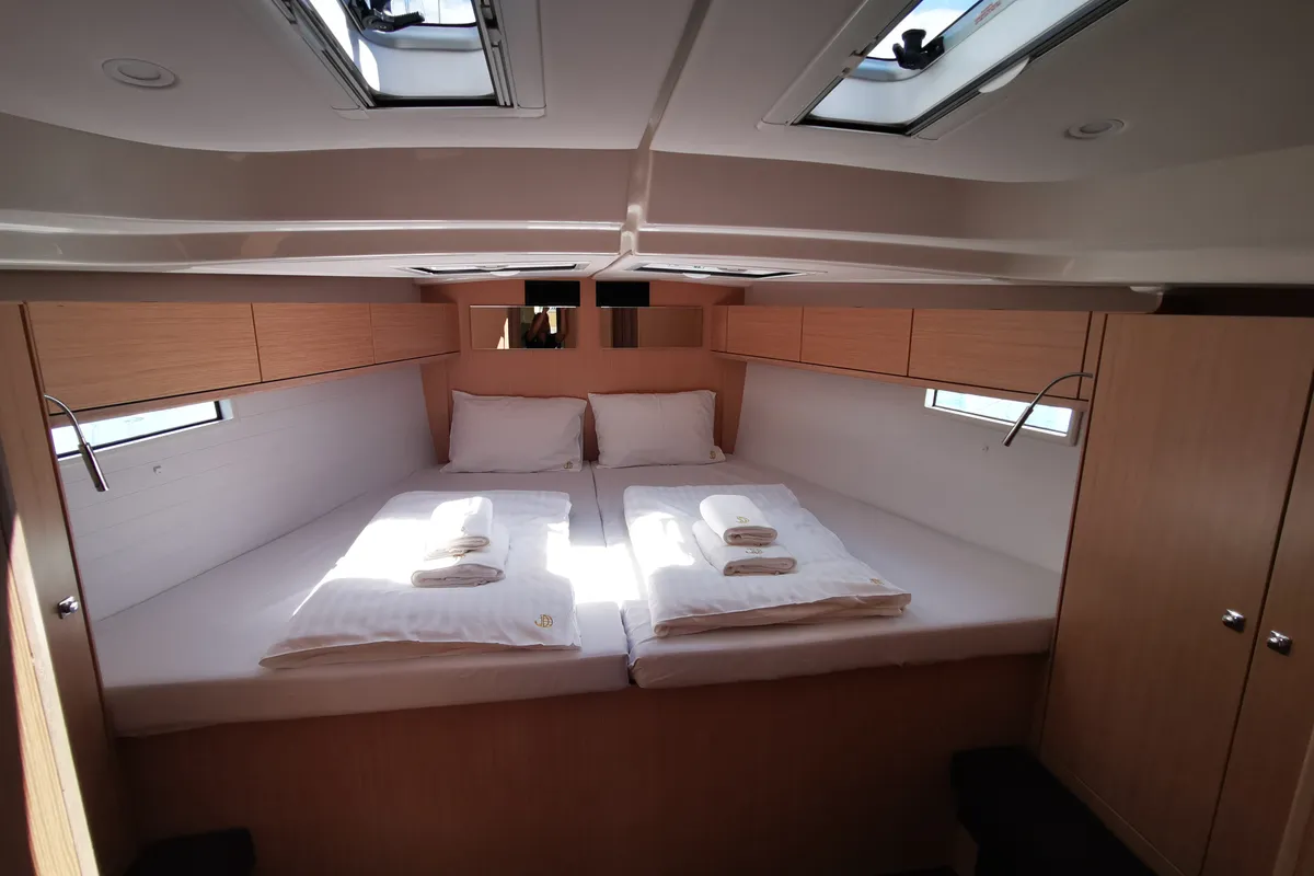 Cabin on Marie, a Bavaria Cruiser 51 sailboat at Seget Donji, Croatia