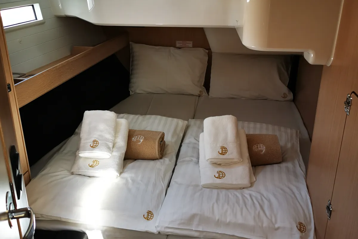 Cabin on Marie, a Bavaria Cruiser 51 sailboat at Seget Donji, Croatia