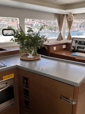 Galley of Fantasy, a Lagoon 450 Sport catamaran at Općina Rogoznica, Croatia