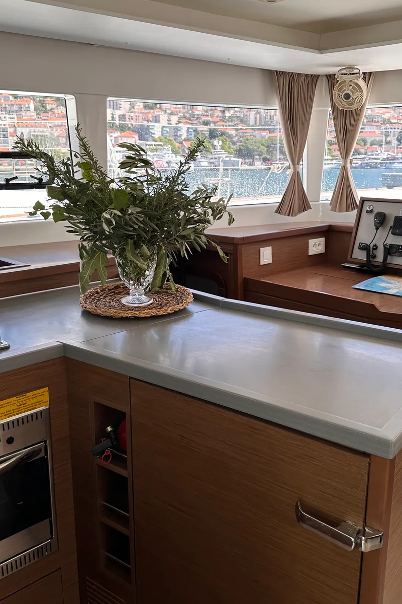 Galley of Fantasy, a Lagoon 450 Sport catamaran at Općina Rogoznica, Croatia