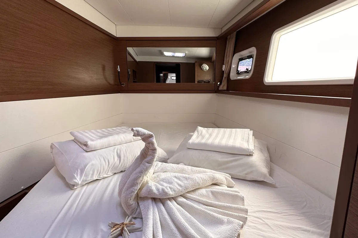 Cabin on Fantasy, a Lagoon 450 Sport catamaran at Općina Rogoznica, Croatia