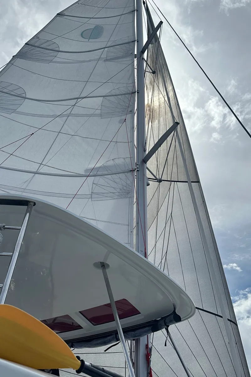 Deck of Fantasy, a Lagoon 450 Sport catamaran at Općina Rogoznica, Croatia