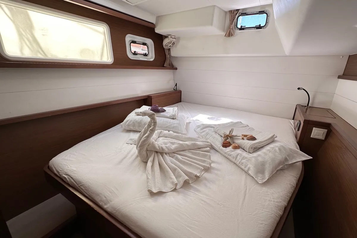 Cabin on Fantasy, a Lagoon 450 Sport catamaran at Općina Rogoznica, Croatia