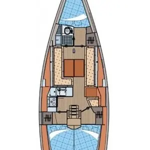 Floor plan of Uniform, a Elan 350 Performance sailboat at Grad Biograd na Moru, Croatia