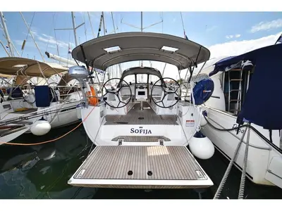Deck of Sofija, a Bavaria Cruiser 37 sailboat at Biograd na Moru, Croatia