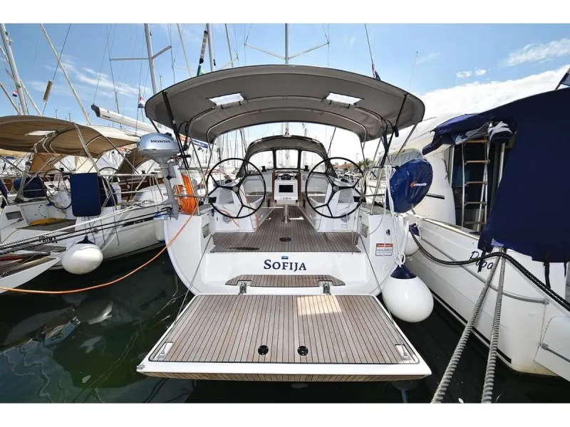 Deck of Sofija, a Bavaria Cruiser 37 sailboat at Biograd na Moru, Croatia