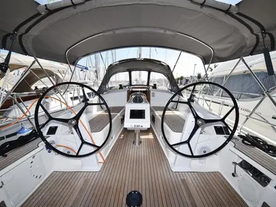 Cockpit of Sofija, a Bavaria Cruiser 37 sailboat at Biograd na Moru, Croatia