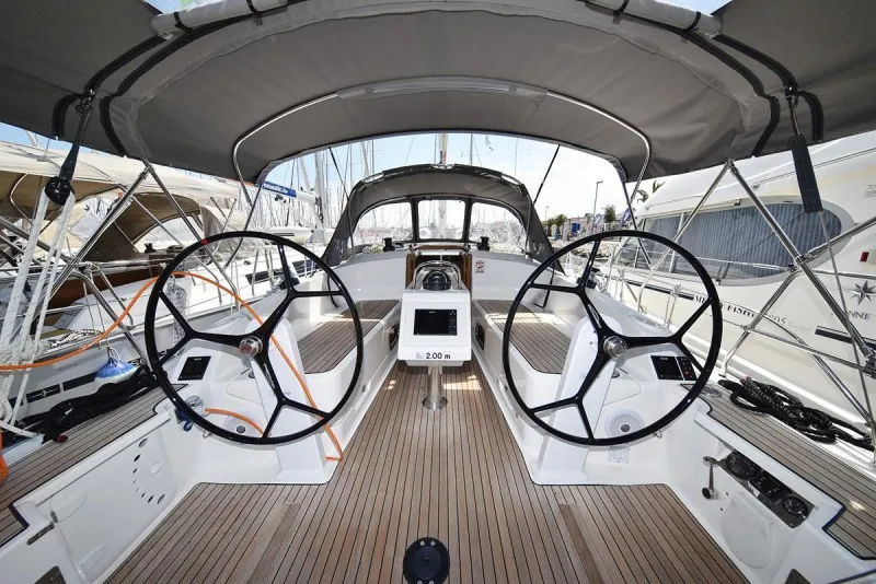Cockpit of Sofija, a Bavaria Cruiser 37 sailboat at Biograd na Moru, Croatia