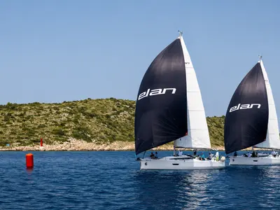 London, a Elan E4 sailboat at Betina, Croatia