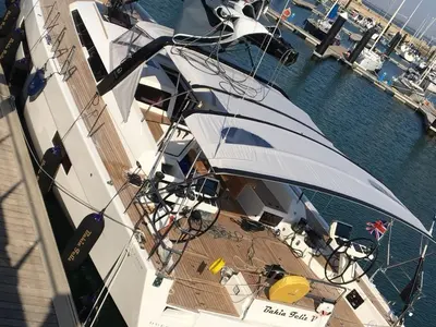 Deck of Bahia Feliz V, a Dufour Exclusive 63 sailboat at Primošten, Croatia