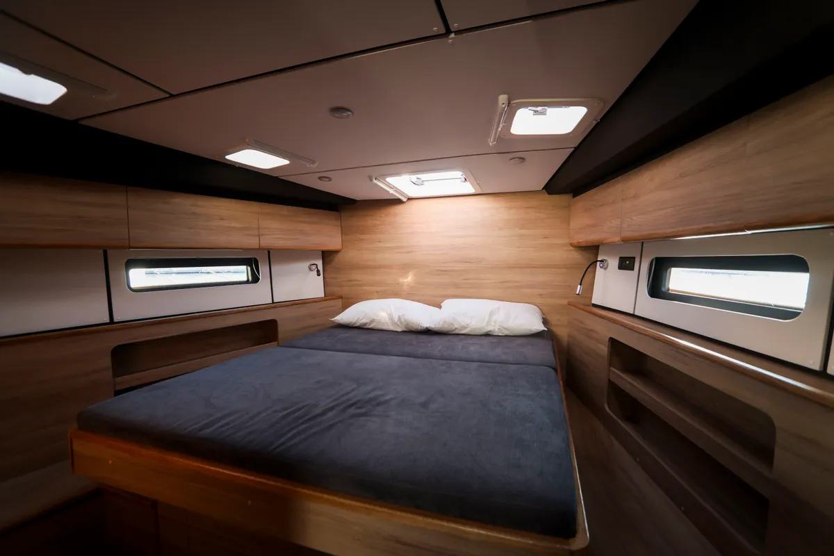 Cabin on Luna Blu, a D&D Kufner 50 sailboat at Salerno, Italy