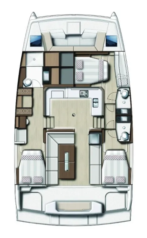Floor plan of Dolce far niente, a Bali Catspace OW catamaran at Pirovac, Croatia
