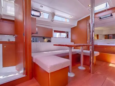Salon of Mare Nostrum II, a Beneteau Oceanis 38.1 sailboat at Općina Marina, Croatia