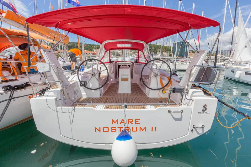 Exterior view of Mare Nostrum II, a Beneteau Oceanis 38.1 sailboat at Općina Marina, Croatia
